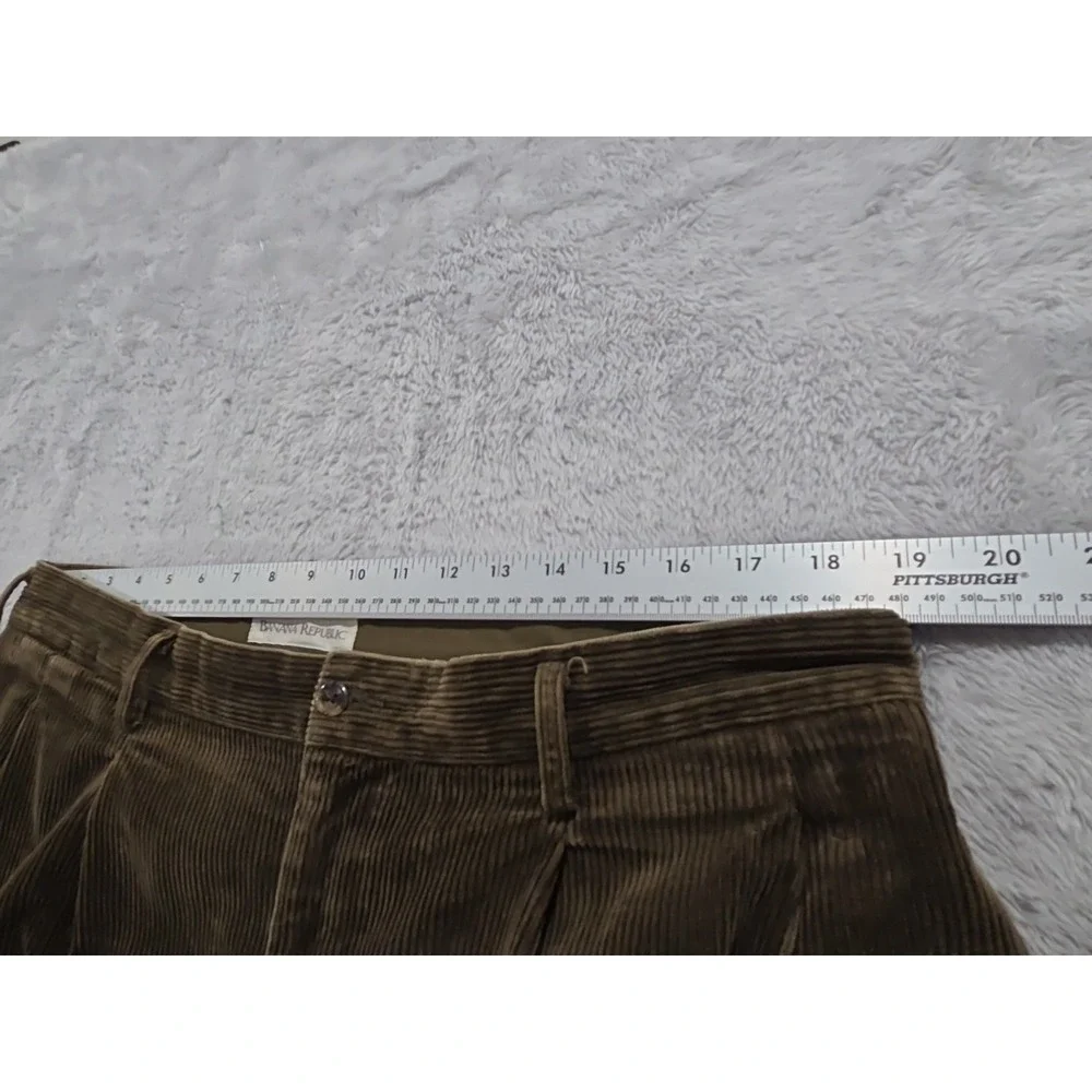 Banana Republic Smithfield Corduroy Pants Men's Sz 38x32Pleaded Cuffed Brown